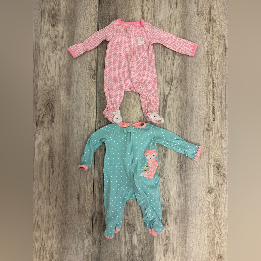 Carter's Pink and Blue Footies One Pieces